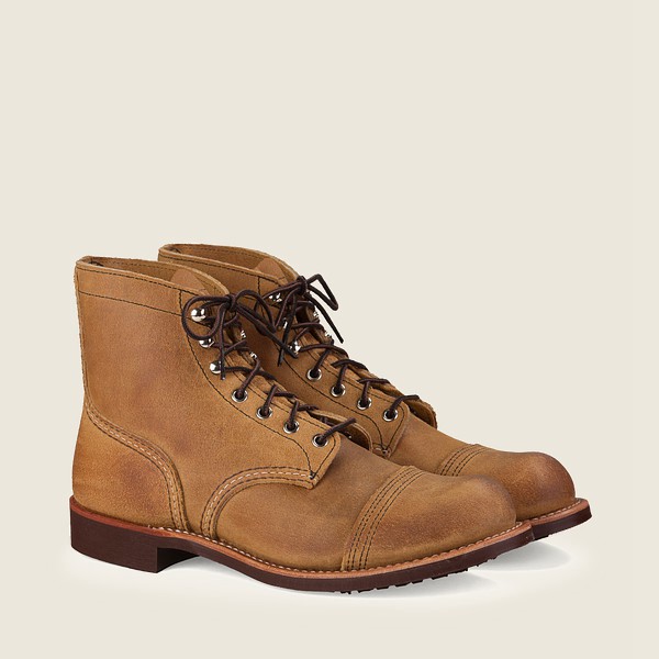 Red Wing Heritage Boots Khaki - Red Wing Mens Iron Ranger - 6-inch Muleskinner Leather - FYSCB-1502
